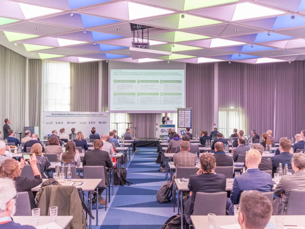 Participants attending a DxPx Europe 2026 conference session in Munich.