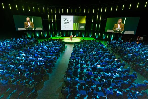 Large audience attending a main session at The MedTech Forum 2026 in Stockholm.